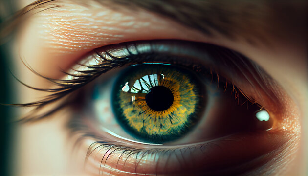 Close-up illustration of a human eye filled with tears, appearing in a vibrant green hue