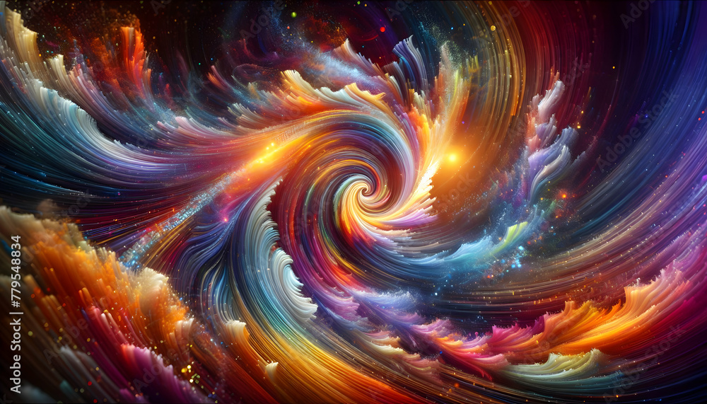 Poster for advertisement and banner as spectrum swirl a swirling spectrum of colors that captures the eye a