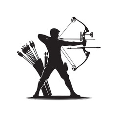 archer silhouette vector illustration logo template