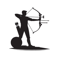 archer silhouette vector illustration logo template