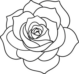 A rose flower outline vector art