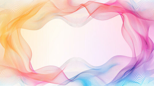 Elegant gradient pattern with fluid shapes and an open path frame