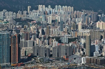 Big skyscrapers and buildings of Hong Kong during the daytime