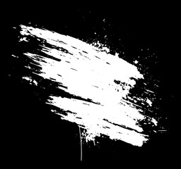 White vector artistic paint brush stroke isolated on a Black background