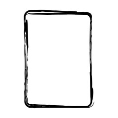 Frame border grunge shape icon, vertical, rectangle decorative doodle element for design in vector illustration