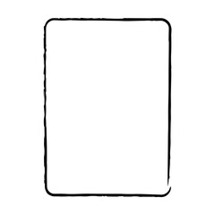 Frame border grunge shape icon, vertical, rectangle decorative doodle element for design in vector illustration