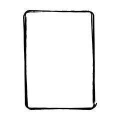 Frame border grunge shape icon, vertical, rectangle decorative doodle element for design in vector illustration