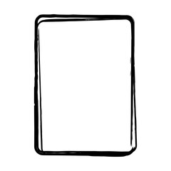 Fototapeta premium Frame border grunge shape icon, vertical, rectangle decorative doodle element for design in vector illustration