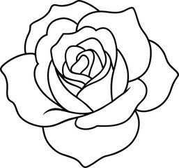 A rose flower outline vector art