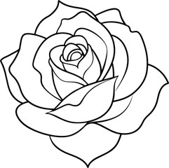 A rose flower outline vector art