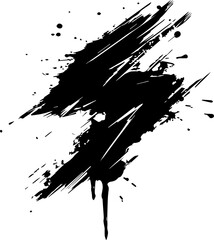 Black vector artistic paint brush stroke isolated on a white background