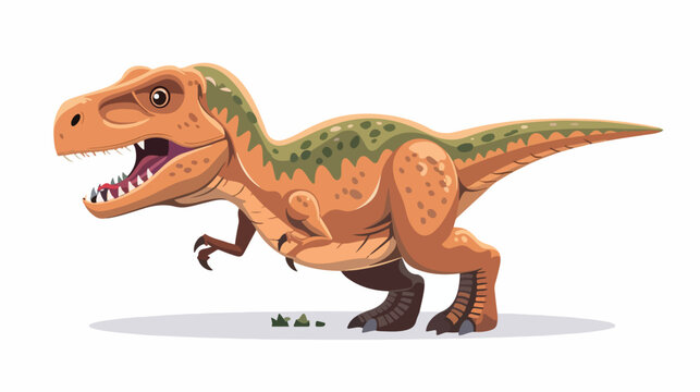Cartoon funny tyrannosaurus isolated on white background