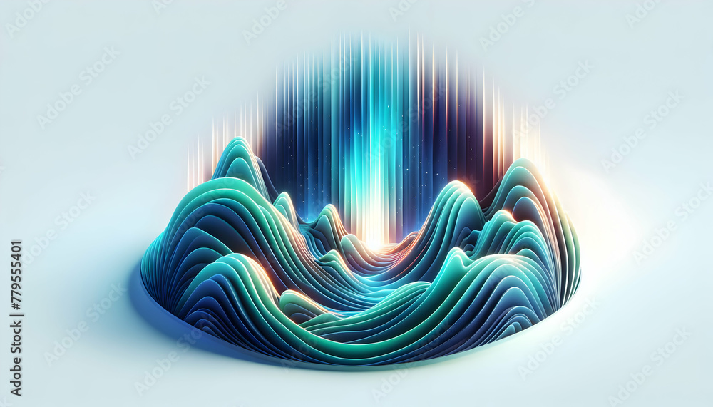 Aufkleber 3d flat icon as aurora abstract an abstract representation of the aurora borealis ideal for captivat