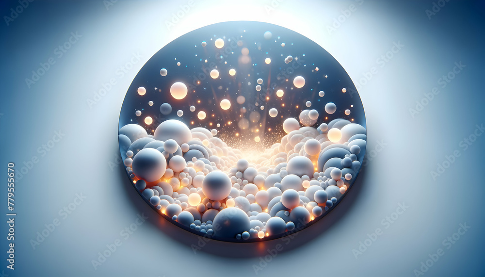 Aufkleber 3d flat icon as bokeh bliss soft glowing orbs float in a tranquil sea of bokeh perfect for serene ad