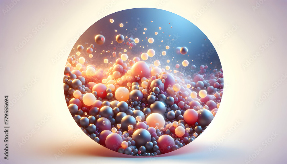 Aufkleber 3d flat icon as bokeh bliss soft glowing orbs float in a tranquil sea of bokeh perfect for serene ad