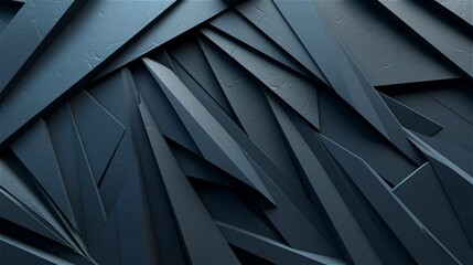 AI generated illustration of an abstract background of dark blue overlapping metal pieces - obrazy, fototapety, plakaty