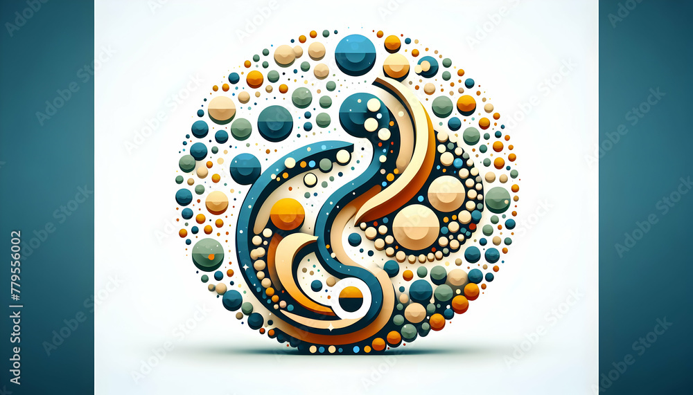 Aufkleber 3d flat icon as bokeh harmony harmonious bokeh lights blend together symbolizing unity and balance i