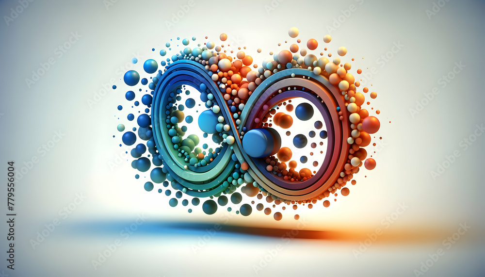 Aufkleber 3d flat icon as bokeh harmony harmonious bokeh lights blend together symbolizing unity and balance i