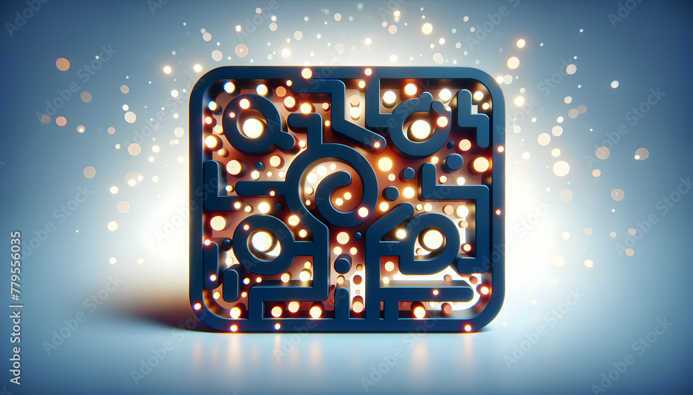Aufkleber 3d flat icon as bokeh labyrinth a labyrinth of bokeh lights challenging viewers to find their path t