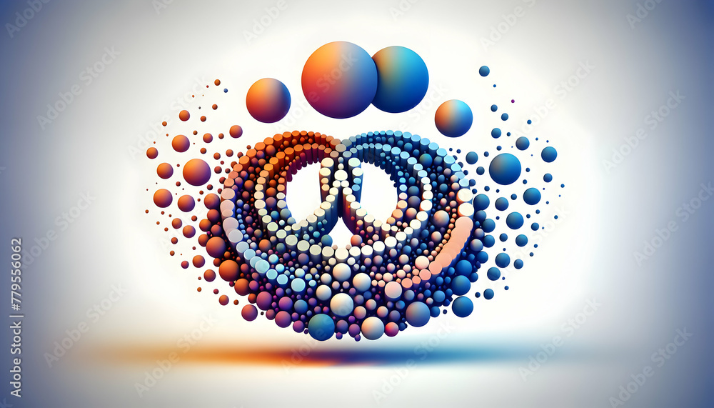 Aufkleber 3d flat icon as bokeh harmony harmonious bokeh lights blend together symbolizing unity and balance i