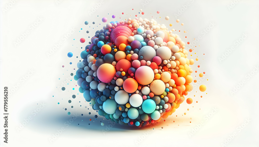 Aufkleber 3d flat icon as bokeh spectrum a spectrum of bokeh lights each orb a different hue representing dive