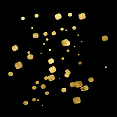 Golden glitter and sparkles. Gold confetti explodes with a splash of golden sand. A glitter and luxury design element. 