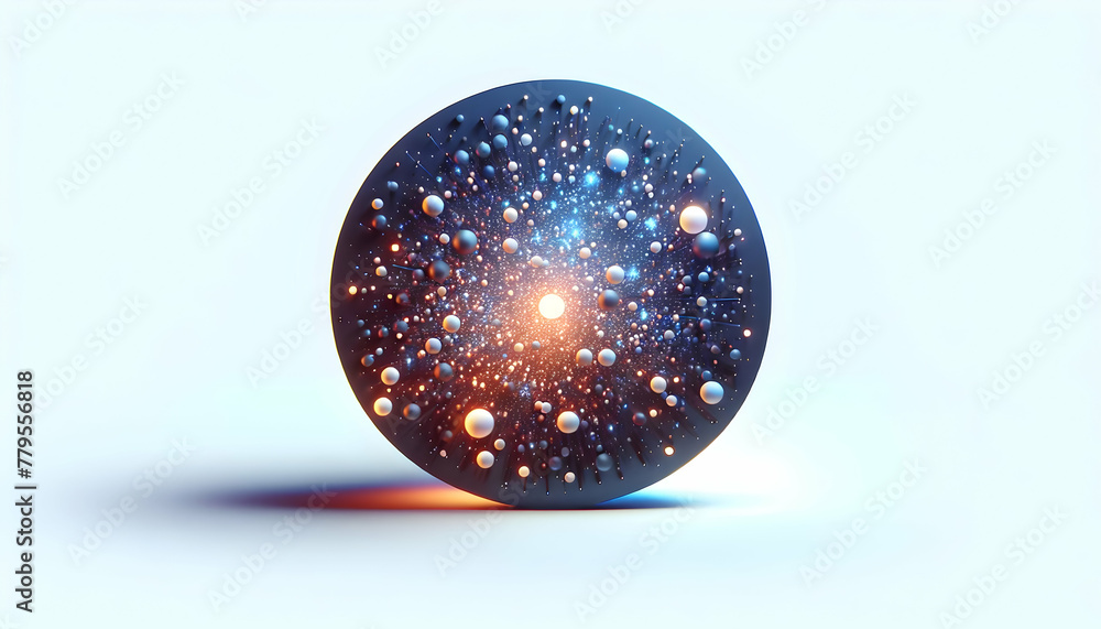 Poster 3d flat icon as cosmic bokeh a cosmic dance of bokeh lights evoking the vastness of space in an abst