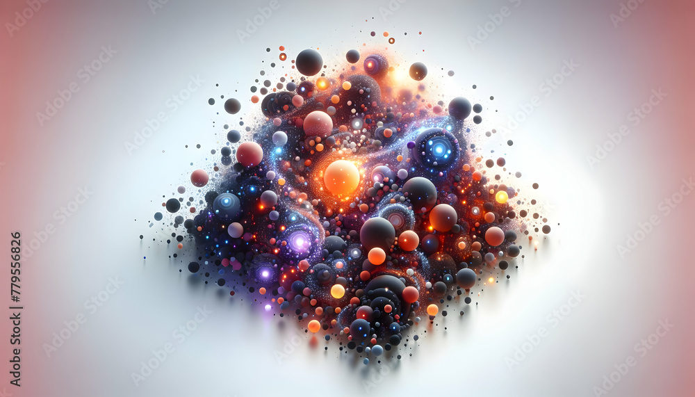 Poster 3d flat icon as cosmic bokeh a cosmic dance of bokeh lights evoking the vastness of space in an abst