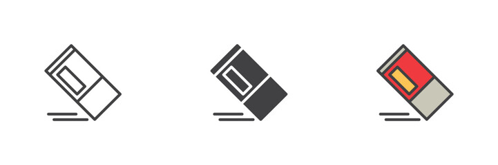 Eraser different style icon set