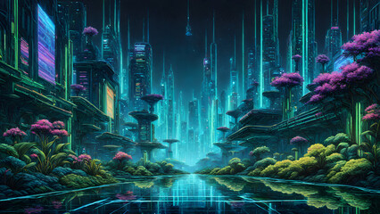 Digital future blue city 