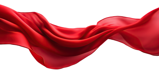 Floating elegant red fabric, cut out