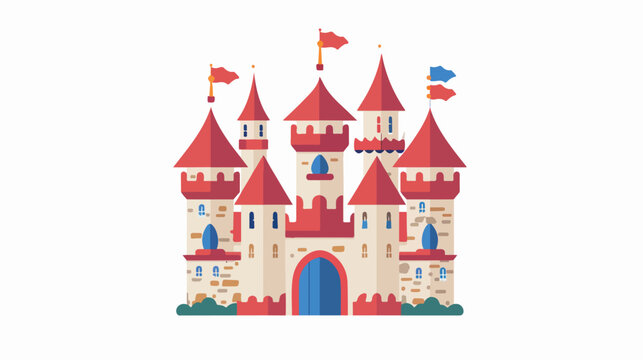 Castle icon vector sign. logo template. Flat vector illustration