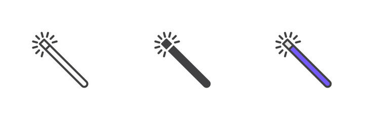 Magic wand different style icon set