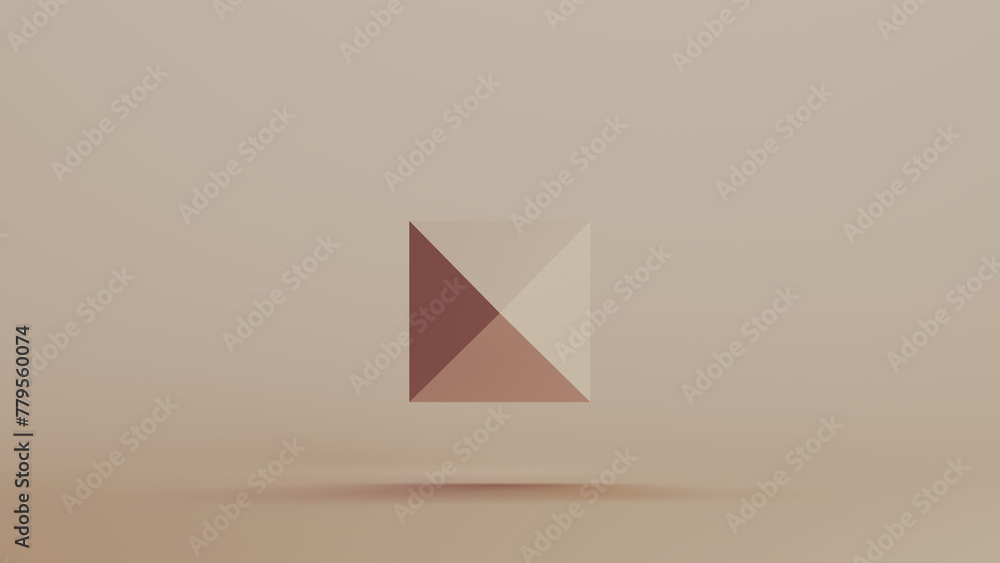 Poster pyramid face geometric shape solid structure neutral backgrounds soft tones beige brown top view 3d 
