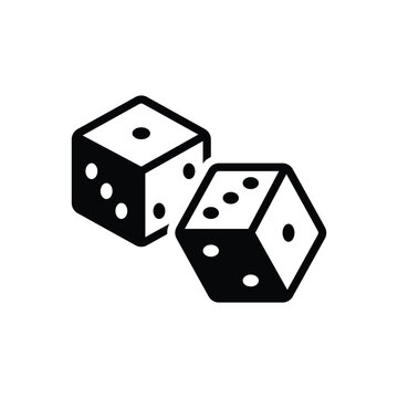 Black solid icon for dice