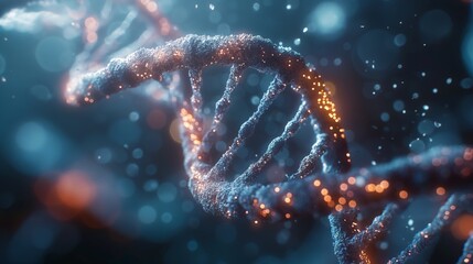 DNA strand on scientific background