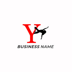 design logo cretive letter Y and pole dance
