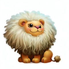 Fototapeta premium 3D furry forest animal with beautiful colors and white background. with Generative AI technology 