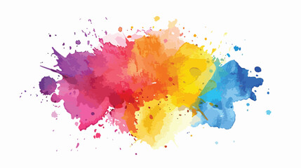 Colorful watercolor spot on isolated white background
