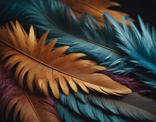 Vivid Feathers in Dynamic Arrangement