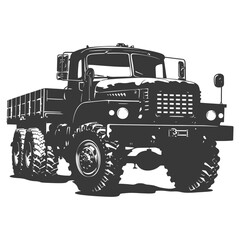Fototapeta na wymiar Silhouette military truck black color only