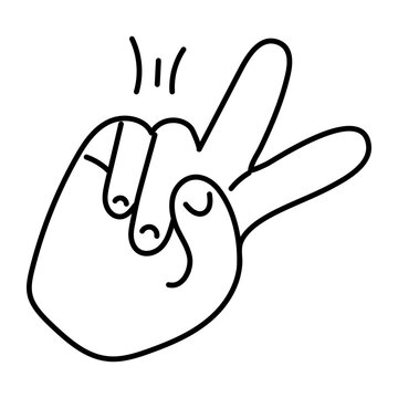Easy to edit doodle icon of victory sign 