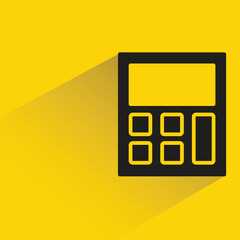 calculator icon with shadow on yellow background