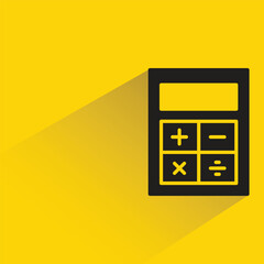 calculator icon with shadow on yellow background