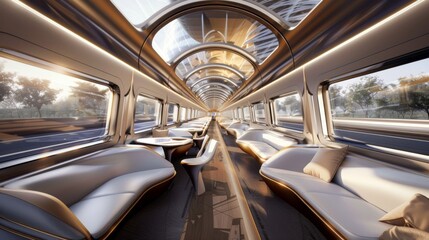 Interior of a Train With Multiple Seats