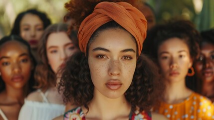 Diverse Resilience: Short and impactful, a portrayal of women from varied backgrounds uniting against racism.