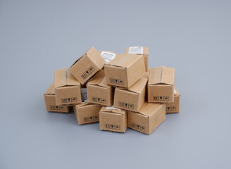 Many shipping carton boxes. Packing and delivery concept.	