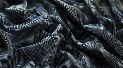 Naklejka premium Intriguing fabric textures with detailed weaves and folds, bringing a tactile quality to a realistic 3D environment.