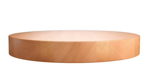 Round wooden pedestal podium, cut out