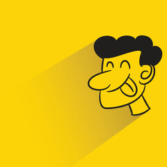 man face with shadow on yellow background